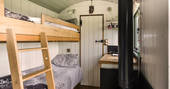 ty cerrig cardiff shepherd's hut bunks