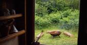 FIrepit area outside the cabin
