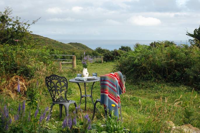 outdoor seating with sea view
