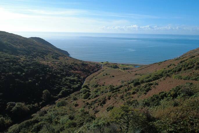 Beach is a 30-minute walk from the hut