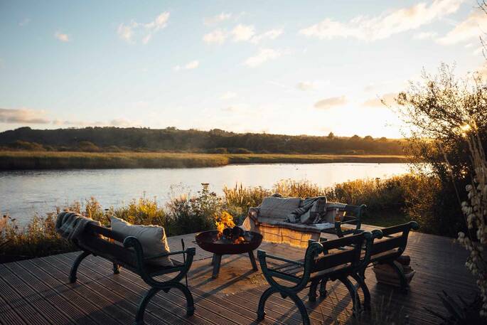 Communal firepit area