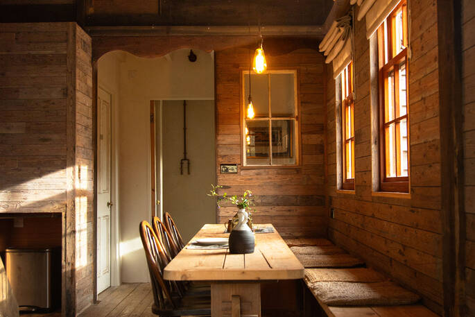 Dining area with seating for six