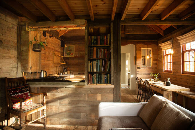 Living area in an open plan layout