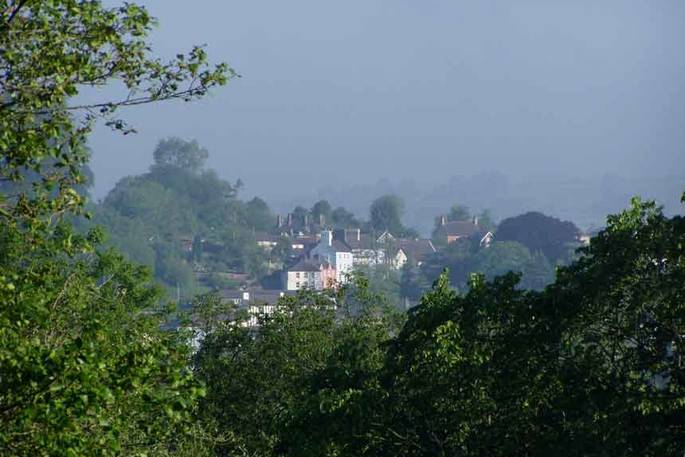 View of nearby town, Llandeilo at Waterfall Pagoda Yurt, Carmarthenshire