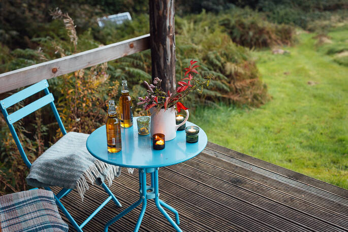 Outside seating for two