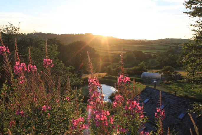 The Little Cowshed barn sunset, Lampeter, Ceredigion, Wales