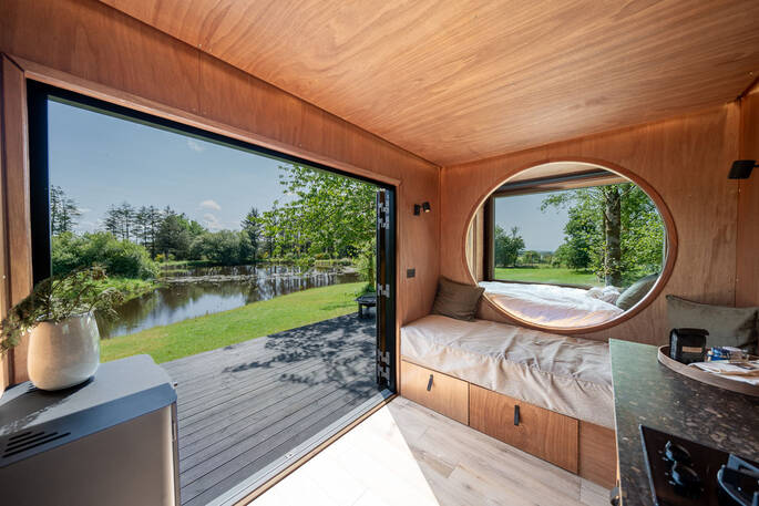 Interior looking out to the lake