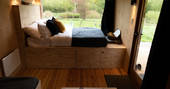 The Hide cabin - double bedroom, One Cat Farm, Lampeter, Ceredigion, Wales
