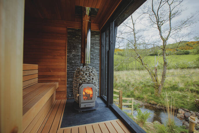 Sauna and woodburner