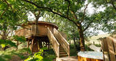 Treehouse and hot tub