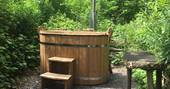 Your own private hot tub at The Cabin in Dyfed, Wales
