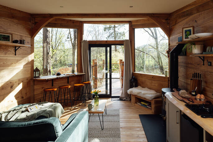 Open plan living area and kitchen