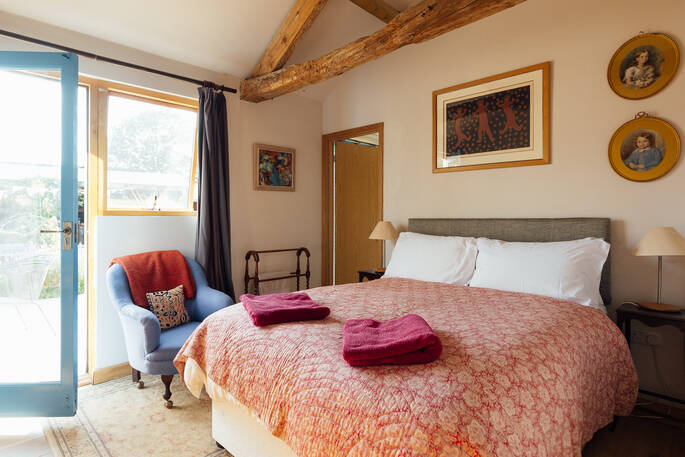 Double bed in the first room