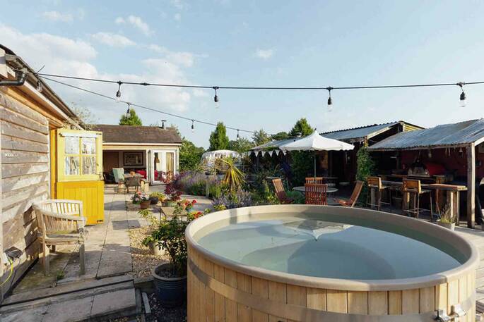 Hot tub on the decking