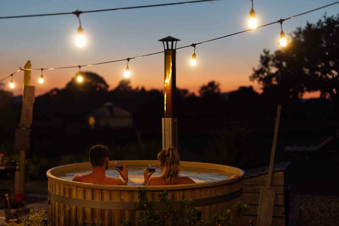 Wood-fired hot tub