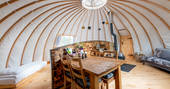 Cae Solomon at Penhein glamping alachigh tent interior, Chepstow, Monmouthshire, Wales