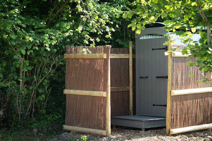 Cae Solomon at Penhein glamping compost loo, Chepstow, Monmouthshire, Wales