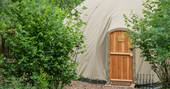 Castroggi at Penhein glamping alachigh tent exterior, Chepstow, Monmouthshire, Wales