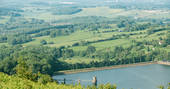 Beautiful reservoir views from Penhein Glamping in Monmouthshire