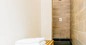 Bathroom and hot shower at Penhein Glamping in Monmouthshire