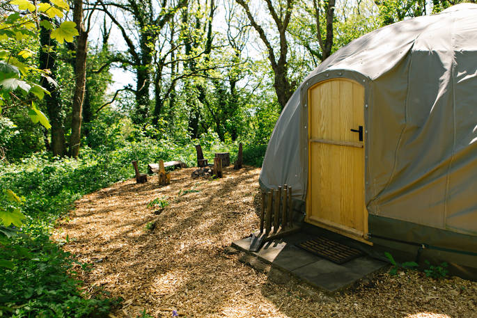 The Cribbau tent at Penhein Glamping in Monmouthshire