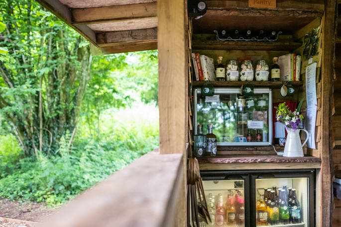 Penhein Glamping honesty shop, Chepstow, Monmouthshire, Wales