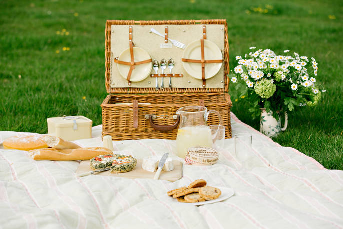 A delicious picnic at Penhein Glamping in Monmouthshire