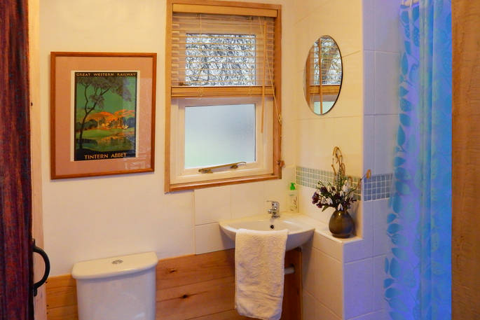 Lichen Cabin - shower room, The Dovecote, Chepstow, Monmouthshire, Wales