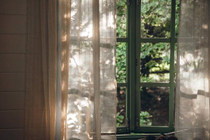 Soft lighting coming into the cabin