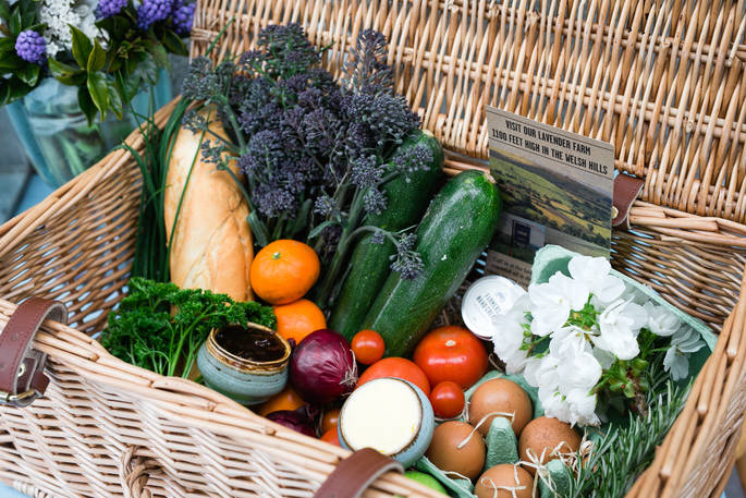 A delicious vegetable hamper from Stripy Bothy, Woodland Farm in Wales
