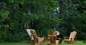 Cwtch Woodland Camp cabins outdoor sitting area, Rosemarket, Pembrokeshire - Owen Howells Photography