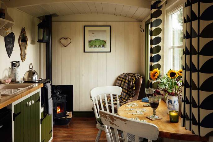 Living area and kitchen