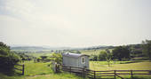 The stunning views from Argoed Shepherds Hut of the Black Moutains and Powys' countryside 