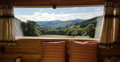 cadno cabin view from the loft bedroom cosy cabin powys wales