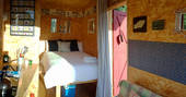 Interior of the cosy relaxing Caban Cilfa in Powys in Wales 