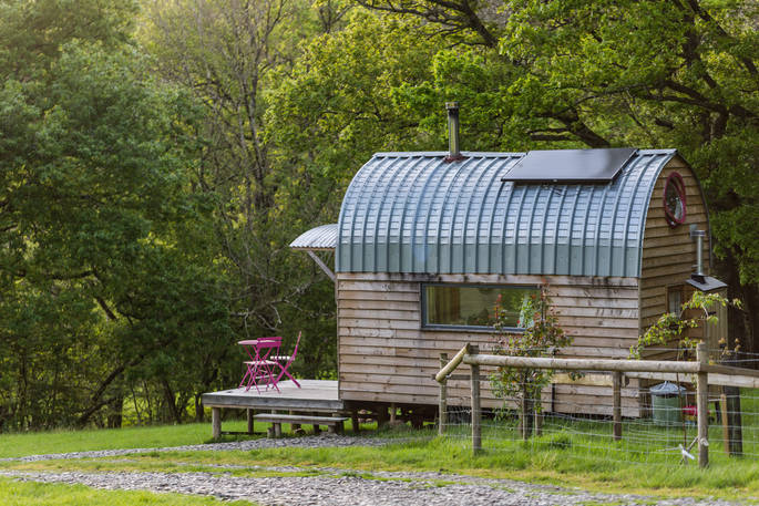 Solar powered cabin in Wales