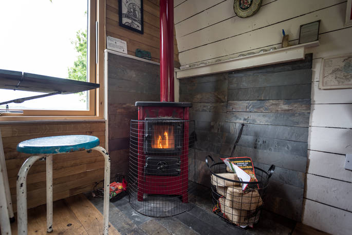 Cosy cabin with woodburner