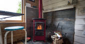 Cosy cabin with woodburner