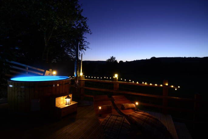 Hot tub at night