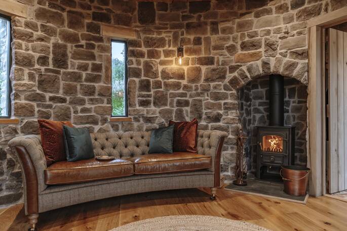 Wood-burner in the living area