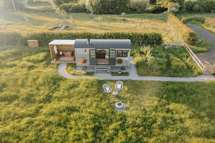 Arial view of the shepherd's hut
