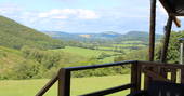 Amazing views of the valley from your tent at the Two Valleys Retreat in Powys
