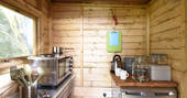 Fully equipped private kitchenette for cabin guests at St Donats 