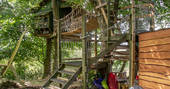 Exterior of Copse Camp treehouse in Debnbighshire 