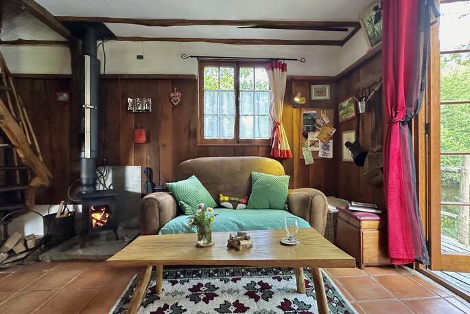 10. Interior woodburner Fisherman's Cabin