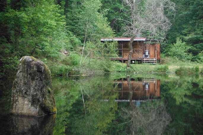 little rock lakeside cabin in the woods covert cabin dordogne france