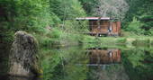 little rock lakeside cabin in the woods covert cabin dordogne france