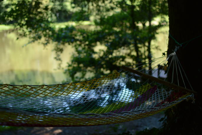 Outdoor hammock in GoGreen holidays, Saint Priest Les Fougeres, Dordogne, France