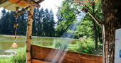 Outdoor shower at GoGreen Roulotte in France