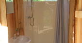 Bathroom interior at Cherry Blossom Yurt, Auvergne Naturelle, Haute-Loire